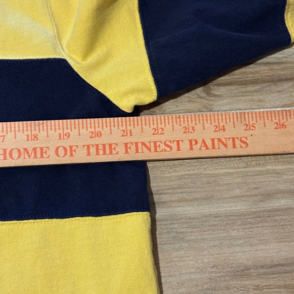 Vtg Polo Ralph Lauren Bleecker Cup Golf Club Rugby Shirt Striped Yellow Navy L - Picture 6 of 7